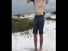 Sexy videotape recording category teen (168 sec). Justin naked at the beach.