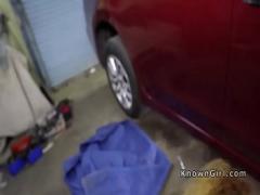 Genial video link category cumshot (422 sec). Ebony spinner bangs big cock in car shop.