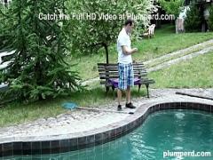 Watch erotic category cumshot (621 sec). Extra Large Blonde Fucks Up the Pool Boy.