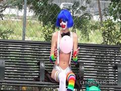 Super seductive video category teen (421 sec). Clown teen fucking outdoor pov.