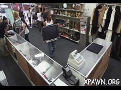 Nice tube video category blowjob (300 sec). Astonishing little bimbo is making a reality sex video in shop.